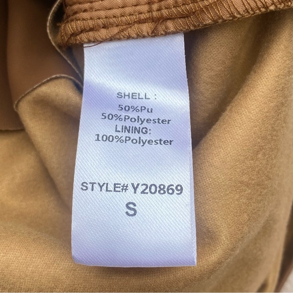 DO+BE Faux Leather Skirt Tan Size Small NWT - Picture 10 of 13